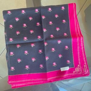 Dior Black and Pink Floral Scarf